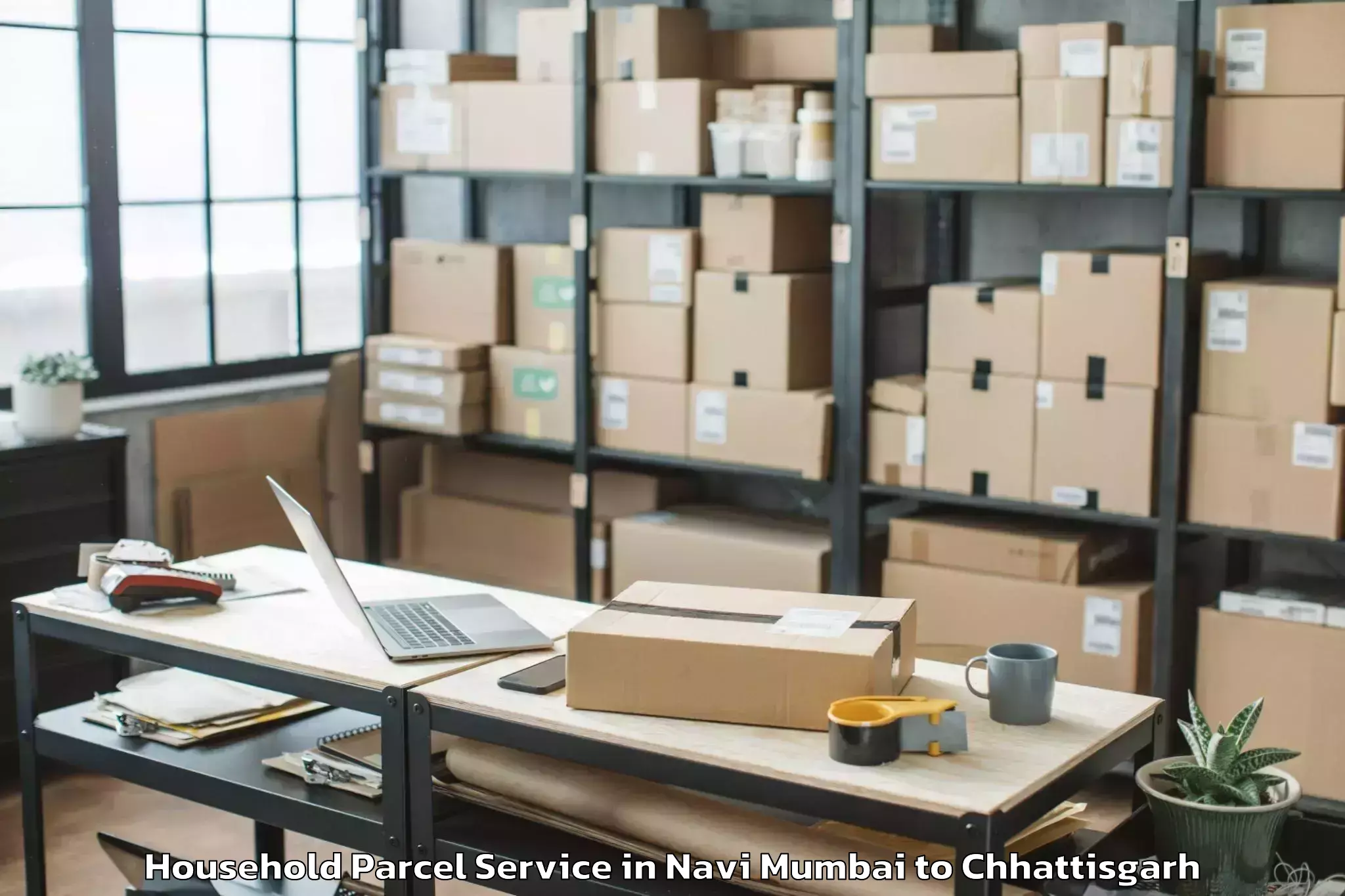 Top Navi Mumbai to Mahasamund Household Parcel Available